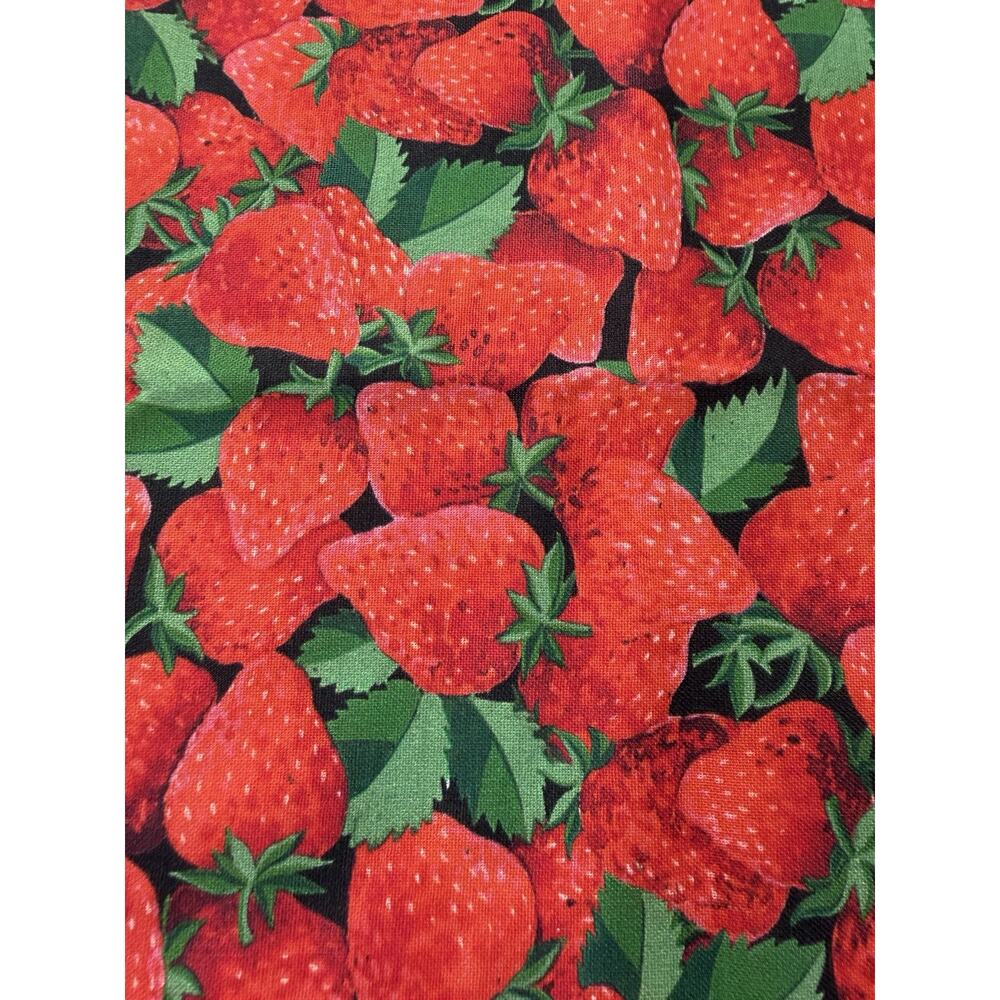 JoAnn Fabrics- Packed Strawberries on Black 40"x40" Crafts Project